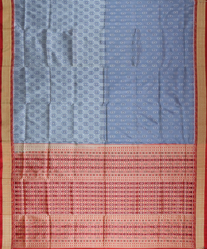 Celi blue red handwoven sambalpuri silk saree