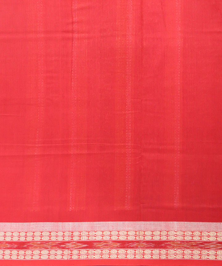 Navy blue red bomkai handwoven cotton saree