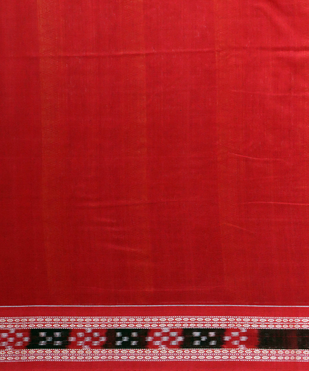 Navy blue red cotton handwoven bomkai saree