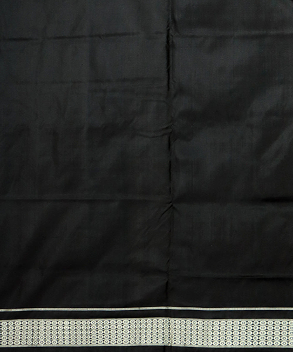 Maroon black silk handwoven bomkai saree