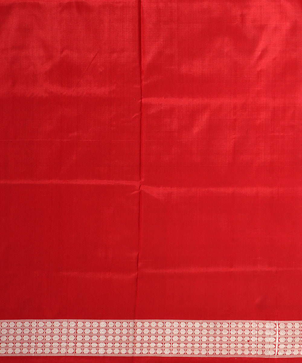 Multicolor red silk handwoven sambalpuri saree
