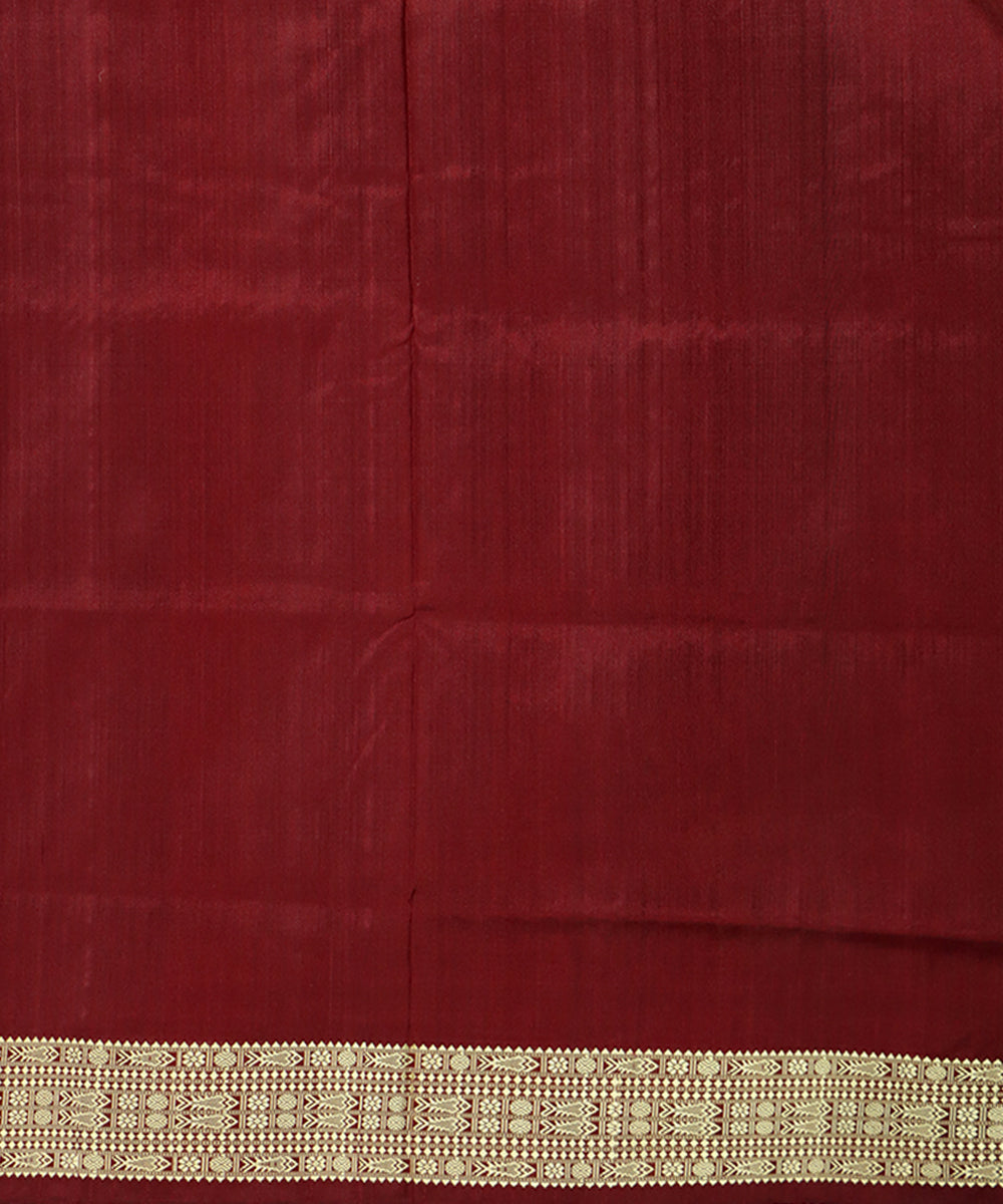 Black maroon patli silk handwoven sambalpuri saree