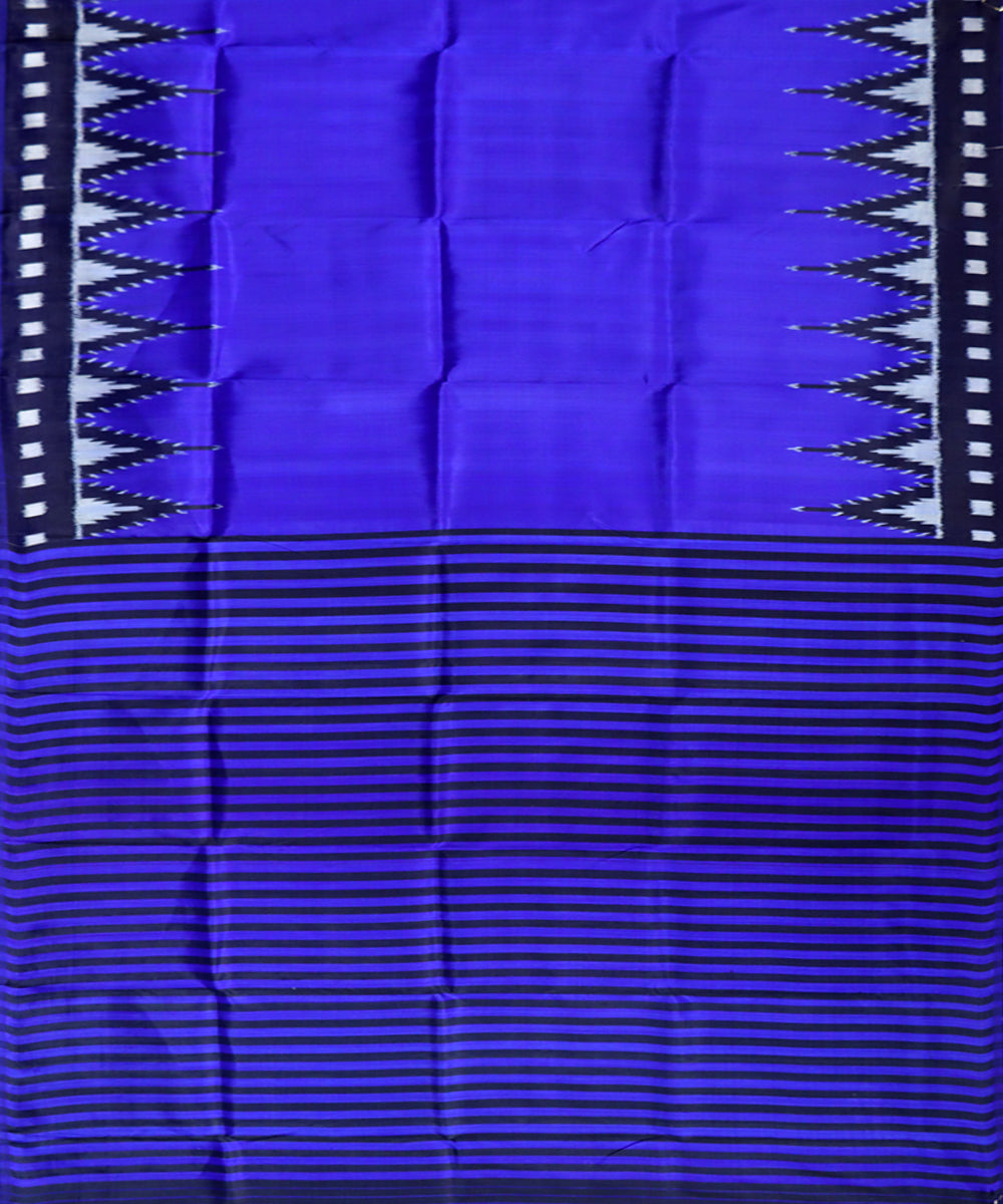 Navy blue black handloom khandua silk saree