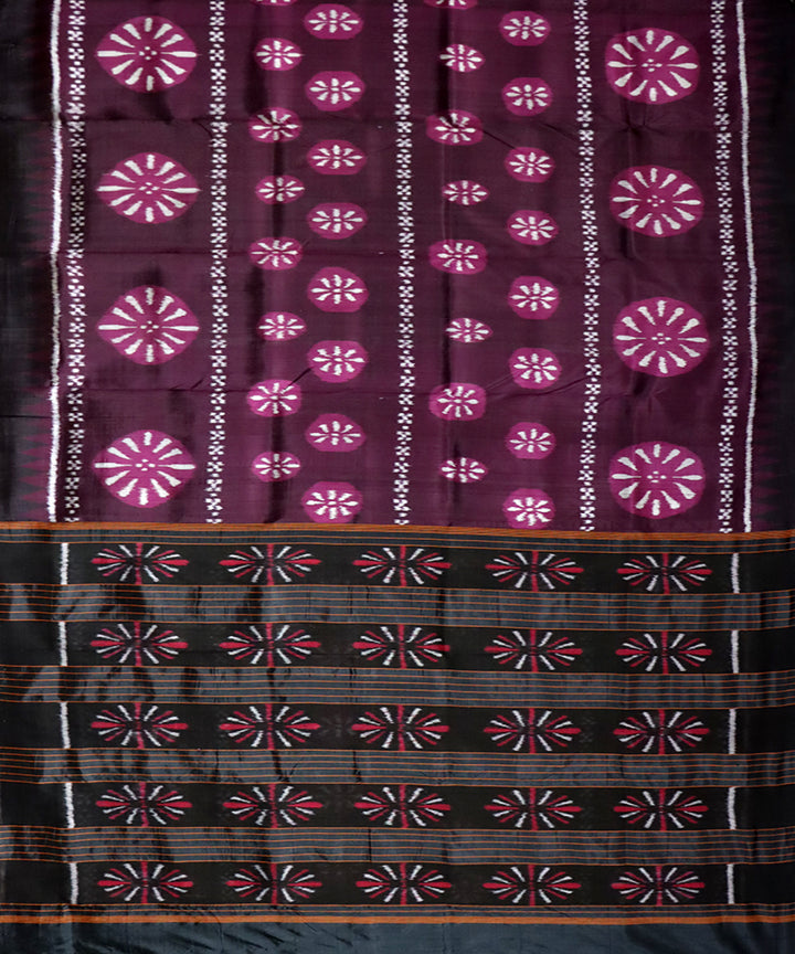 Violet dark violet silk handloom khandua saree