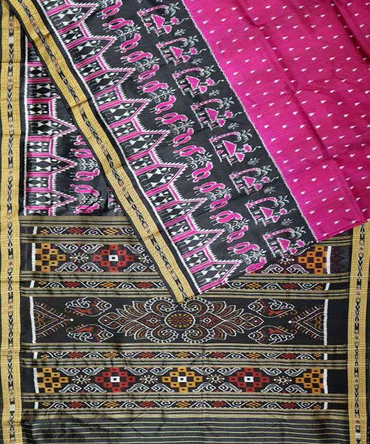 Violet black silk handloom khandua saree