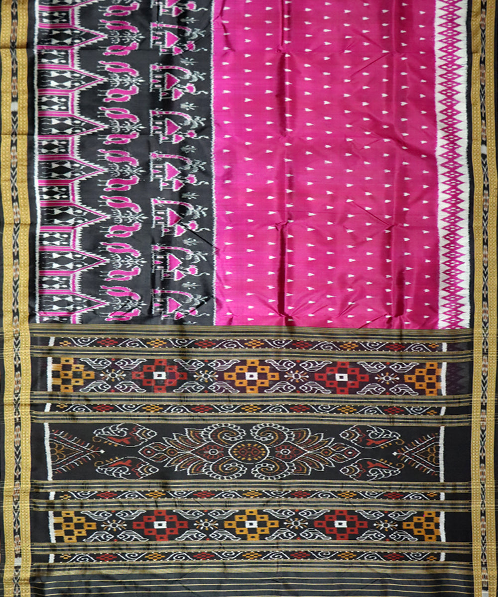 Violet black silk handloom khandua saree