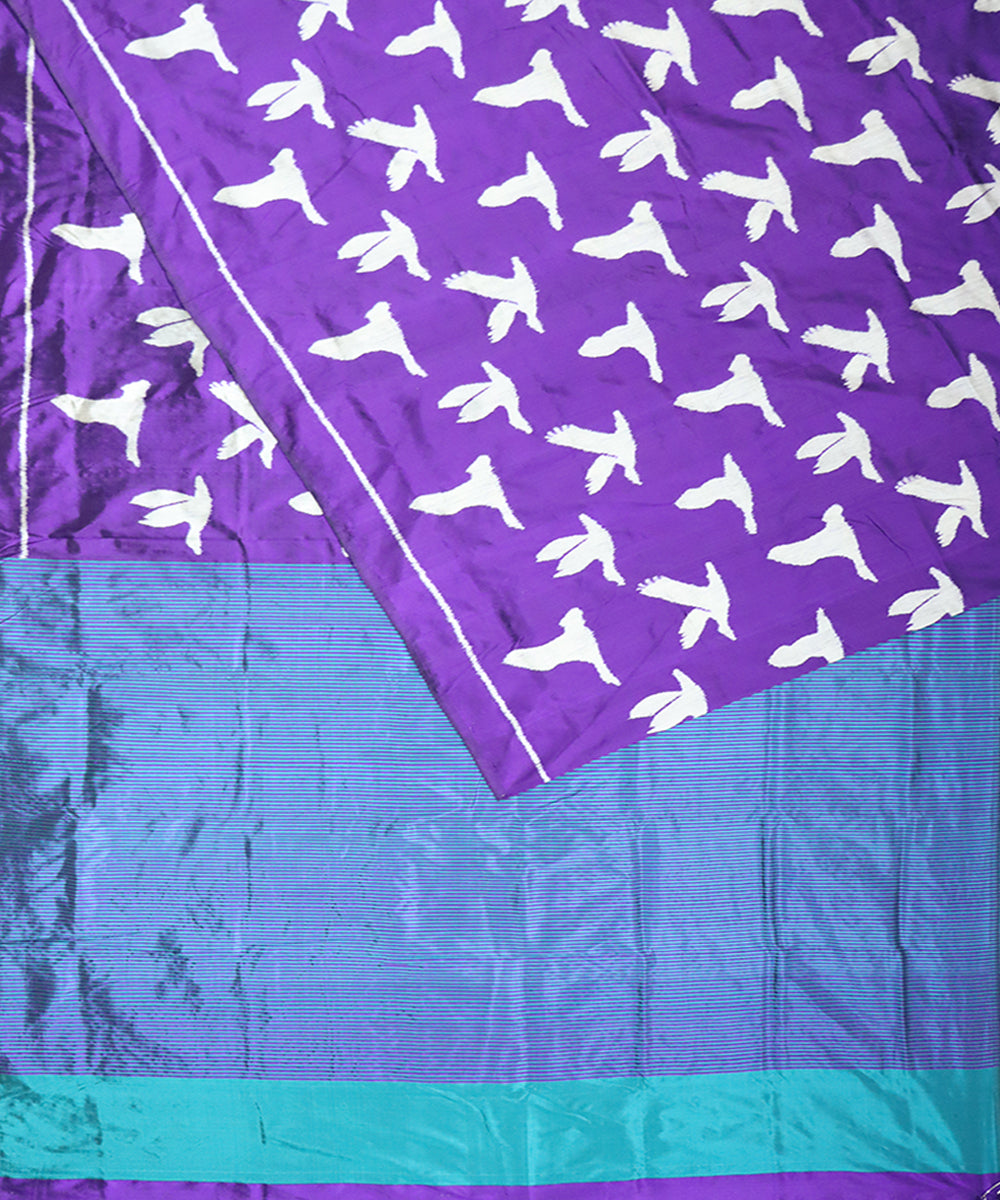 Purple purple silk handloom nuapatna saree