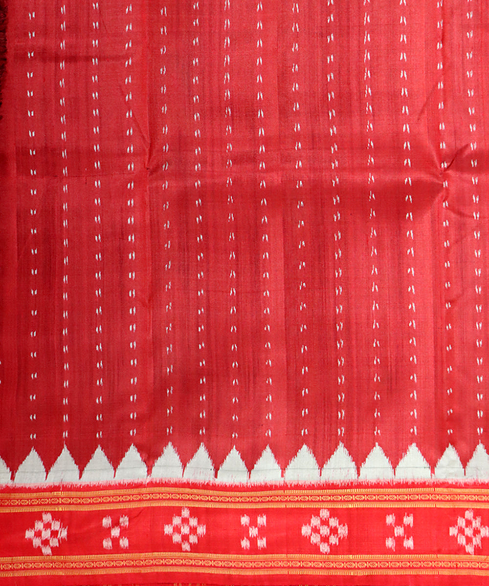 Black maroon silk handloom khandua saree