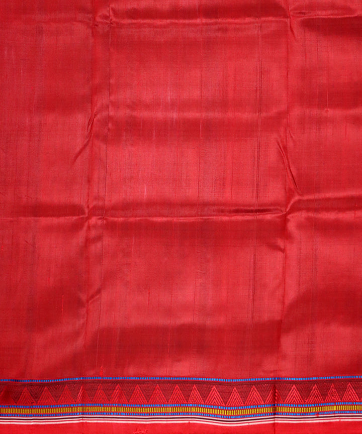 Light green red handloom khandua silk saree