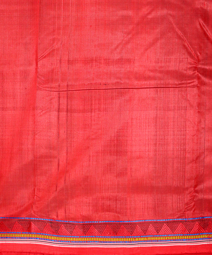 Brown red handloom khandua silk saree