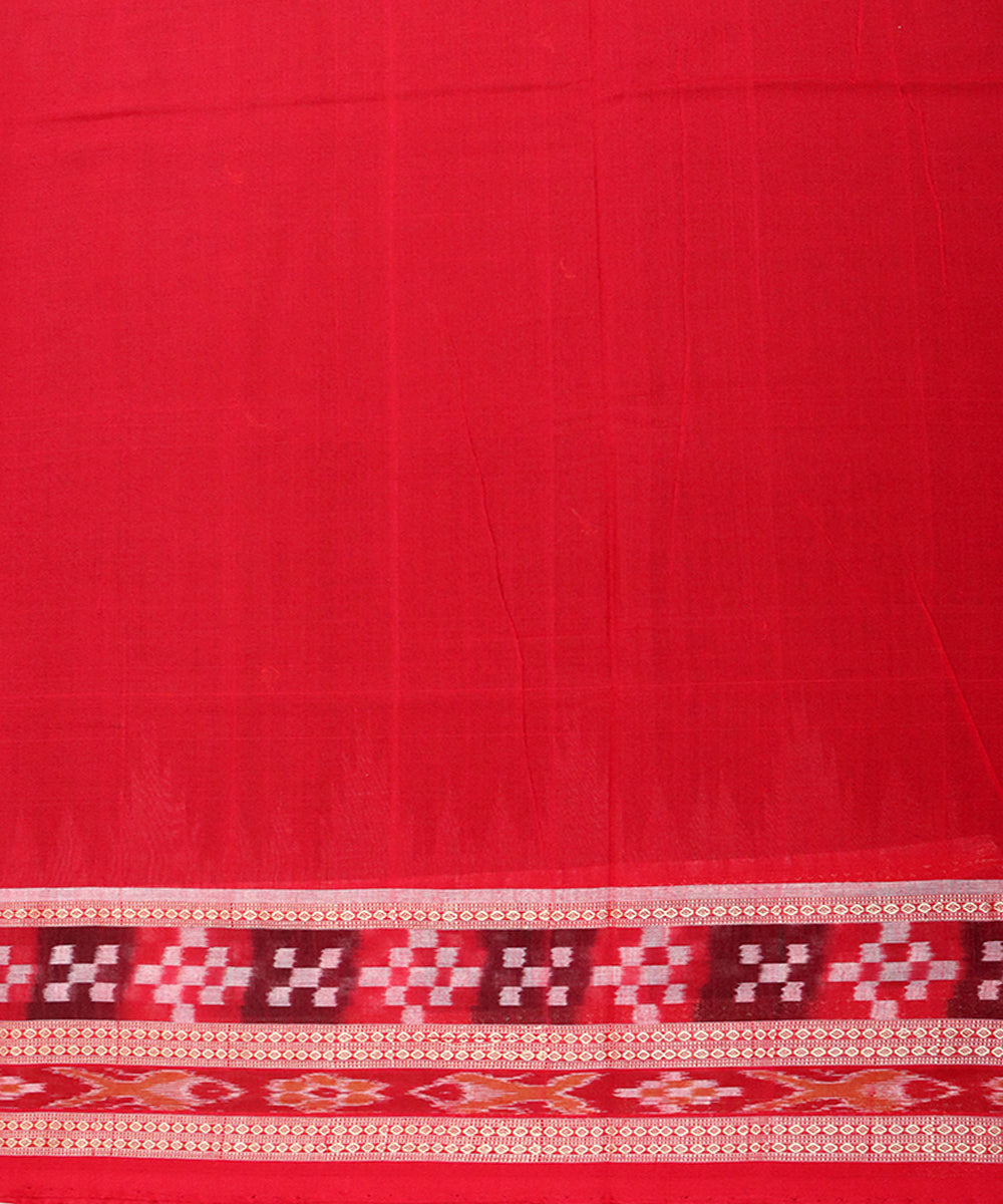 Brown red cotton handloom sambalpuri saree
