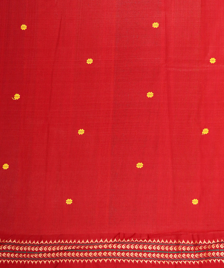 Beige red handloom gopalpur tussar silk saree