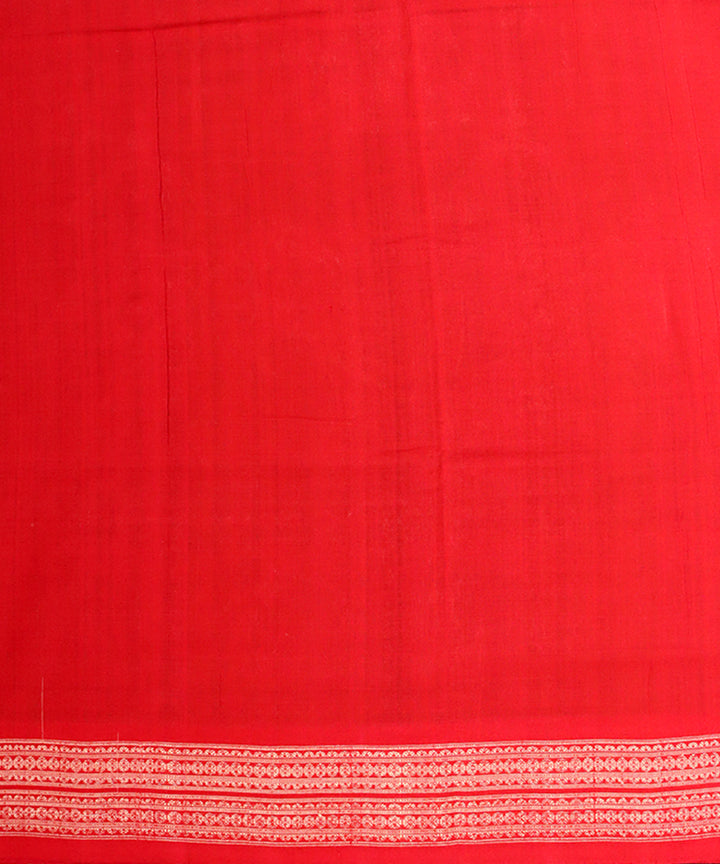 Brown red cotton sambalpuri handloom saree