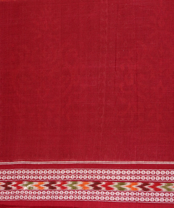 Multicolor maroon cotton handloom sambalpuri saree