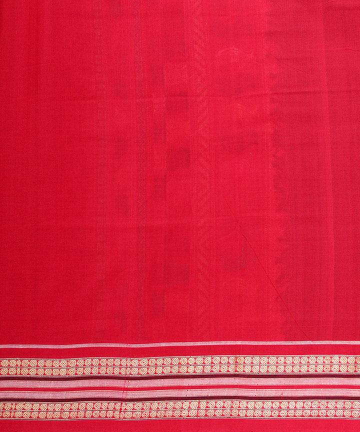 Dark imperial blue red cotton handloom bomkai saree