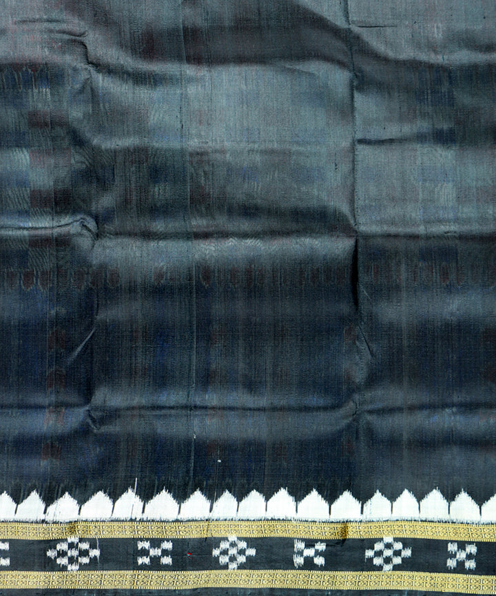Multicolor black silk handloom khandua saree
