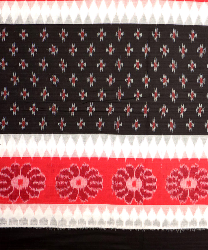 Red black nuapatna handloom cotton saree
