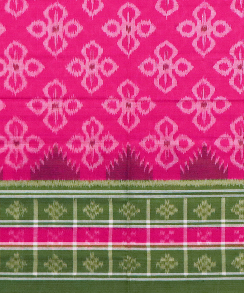 Pink citron cotton handloom nuapatna saree