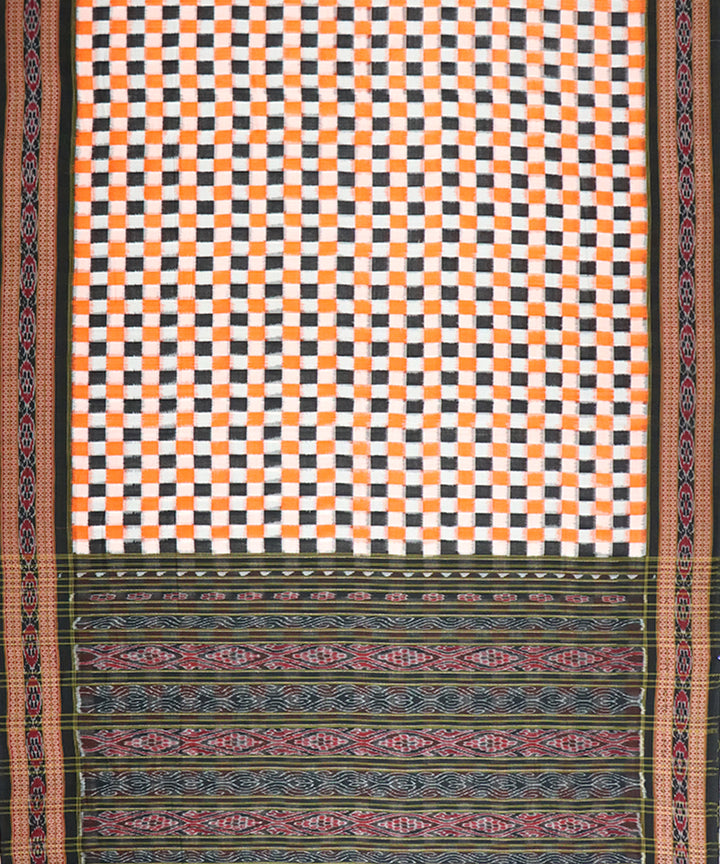Multicolor black cotton handloom sambalpuri saree