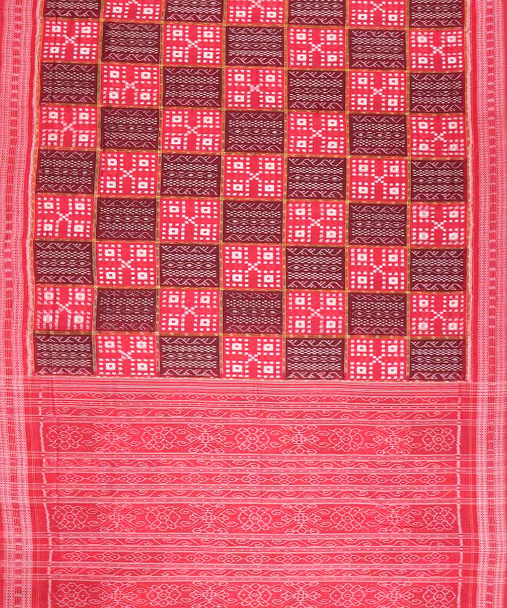 Red red cotton handloom sambalpuri saree