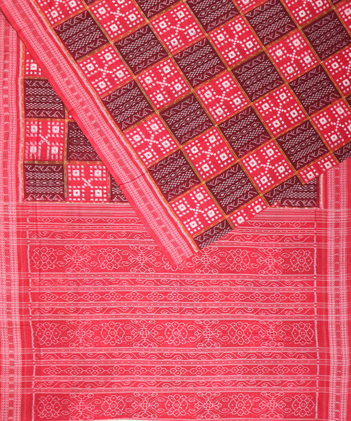 Red red cotton handloom sambalpuri saree