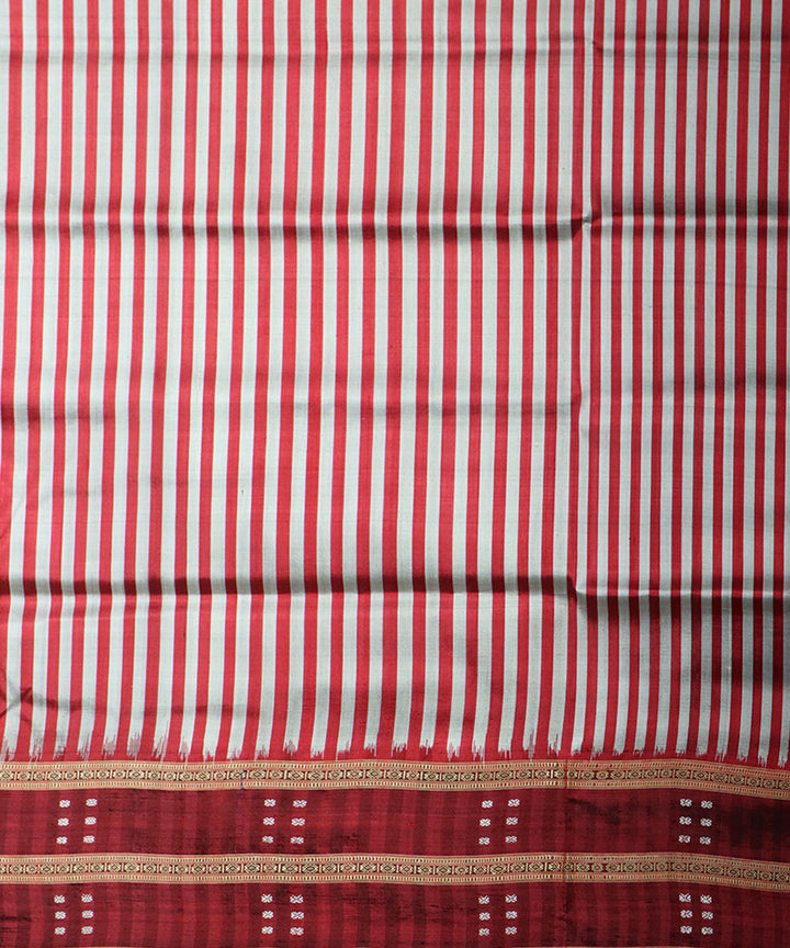 Stripes maroon silk handloom khandua saree