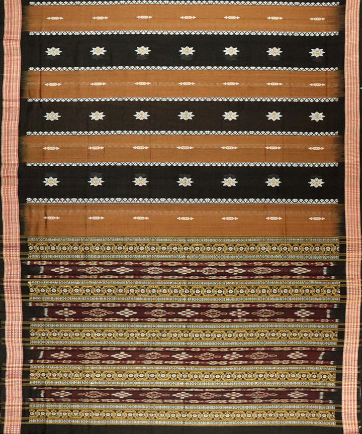 Flattery black cotton handloom bomkai saree
