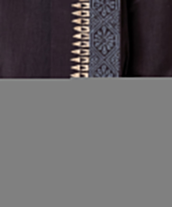Black hand block printed dupion silk dhoti