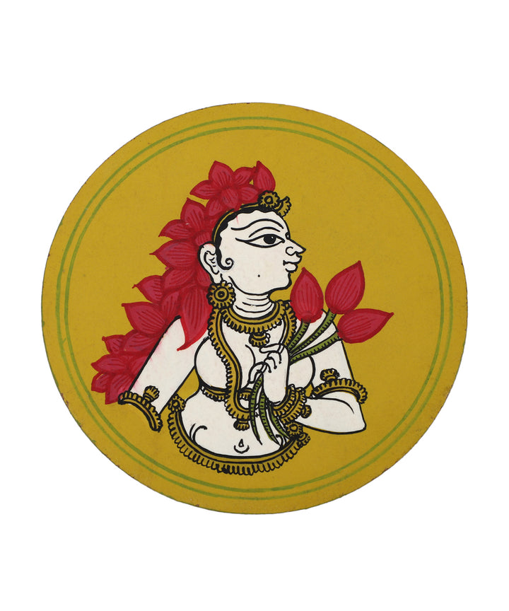 POTLI handmade indian traditional ganjifa fridge magnets (basant)