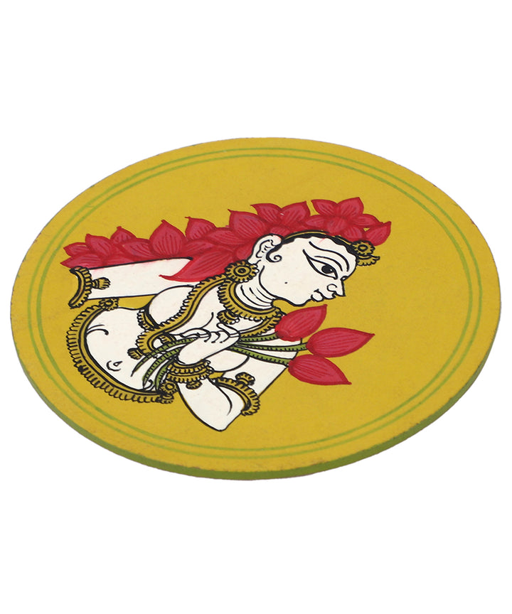 POTLI handmade indian traditional ganjifa fridge magnets (basant)
