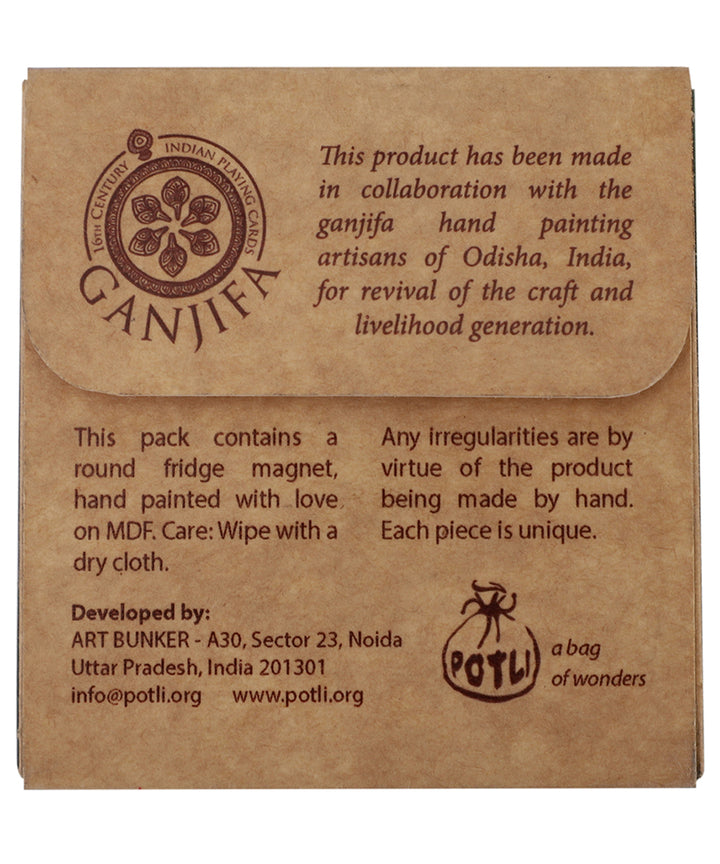 POTLI handmade indian traditional ganjifa fridge magnets (shishir 1)