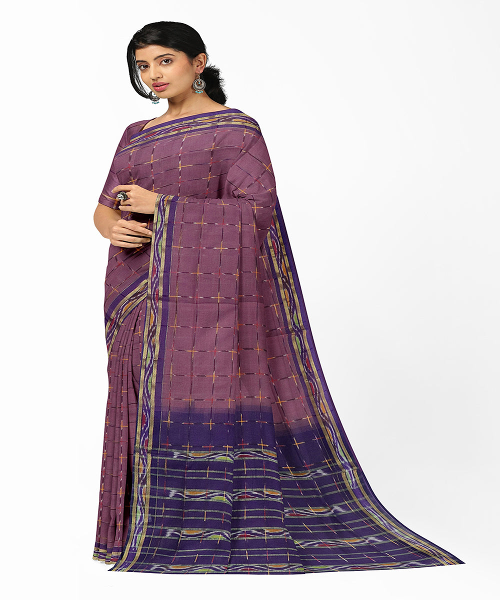 Violet blue handwoven rajahmundry cotton saree