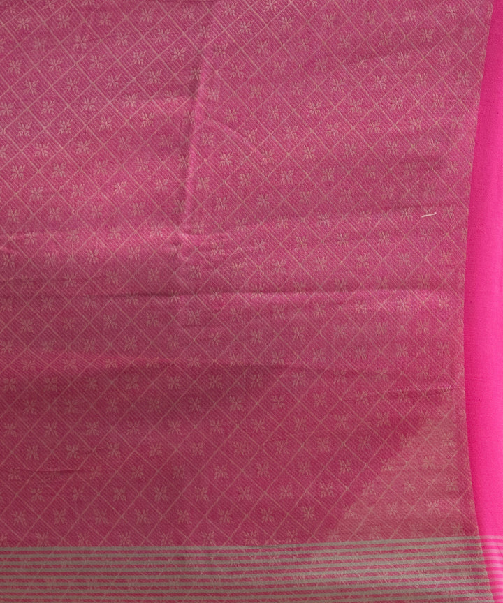 Grey pink cotton handloom bengal saree