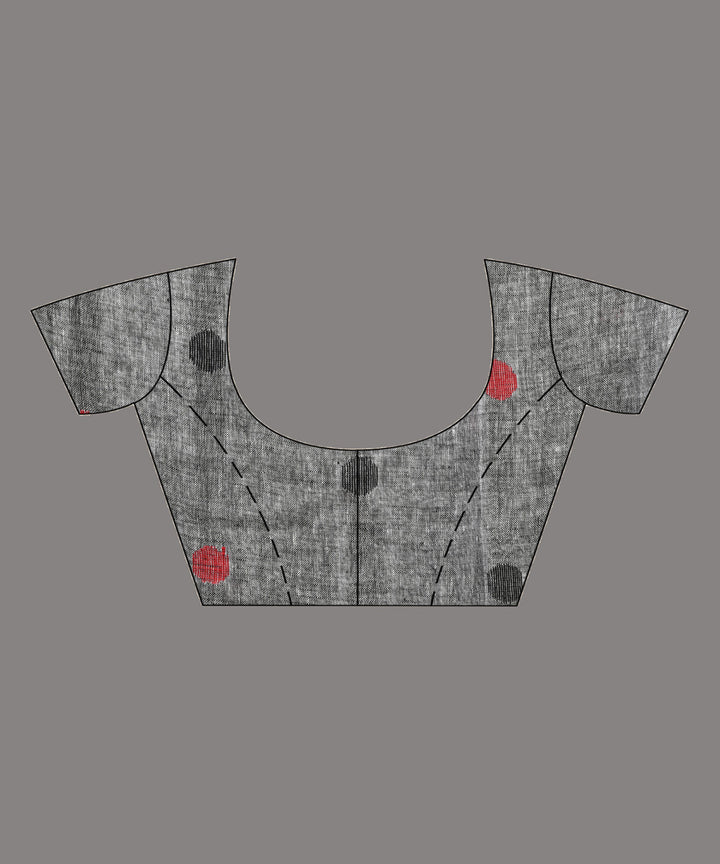 Black grey linen handloom bengal saree