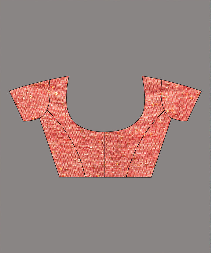 White red linen sequin handloom bengal saree