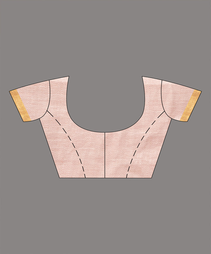 Light pink linen handloom bengal saree