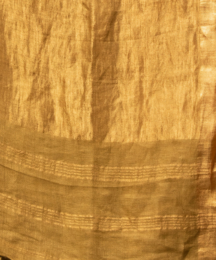 Olive green linen handloom bengal saree