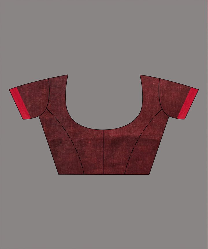 Black red linen handloom jamdani saree