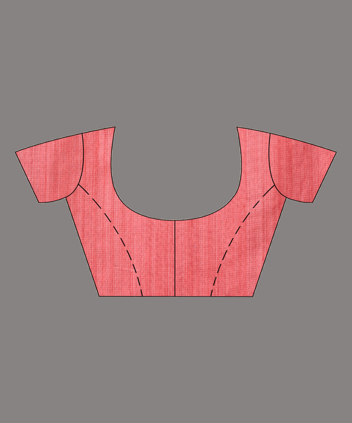 Peach orange silk sequin handloom bengal jamdani saree