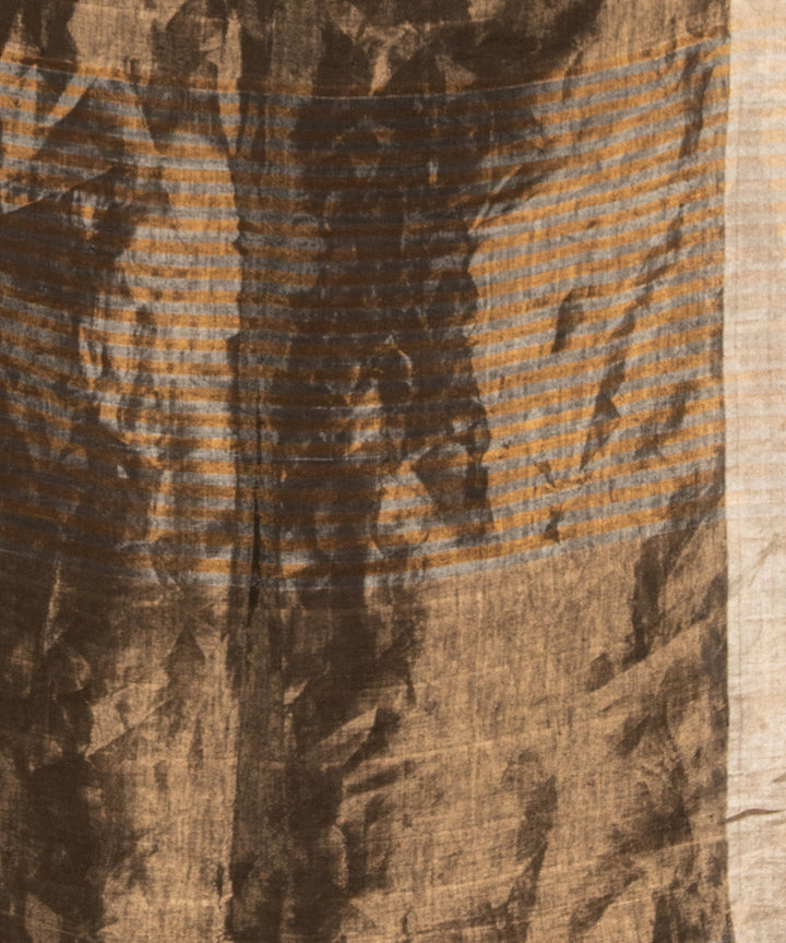 Silver linen checks handloom bengal saree