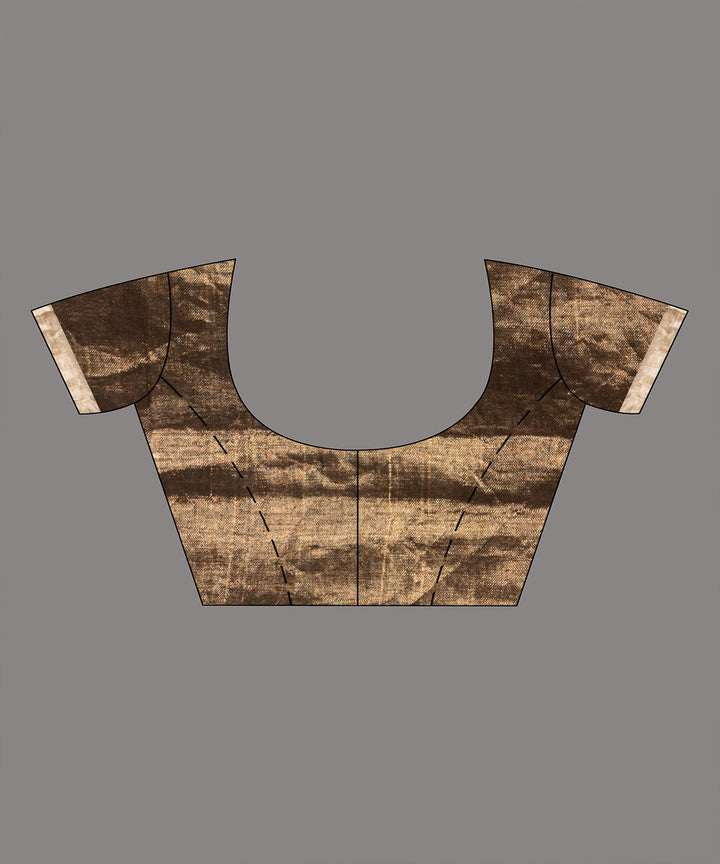 Gold linen checks bengal handloom saree