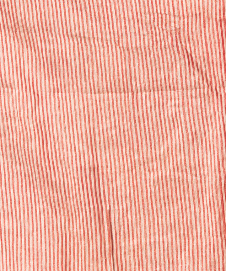 Red silver tissue linen handwoven bengal saree