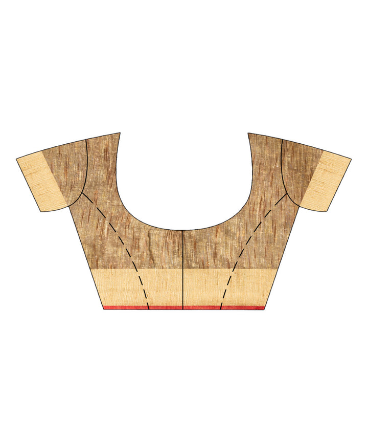 Light brown red handloom silk blend linen bengal saree