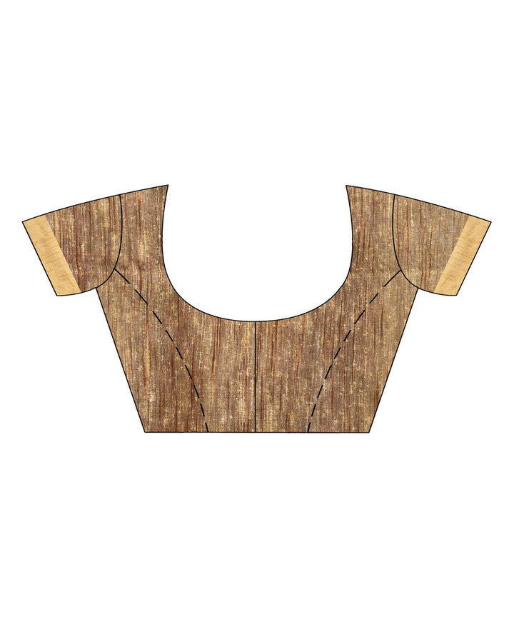 Coffee handloom silk blend linen bengal saree