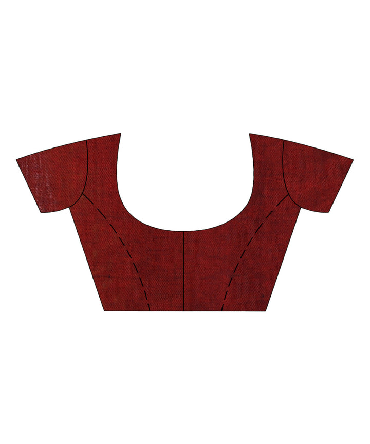 Olive green red handloom linen bengal saree