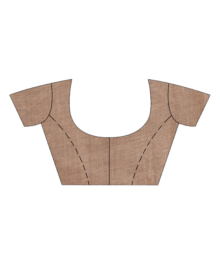 Dark muga color handloom linen bengal saree