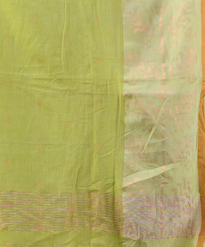Pear green handloom jamdani cotton saree