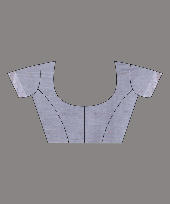 Silver handloom jamdani cotton saree