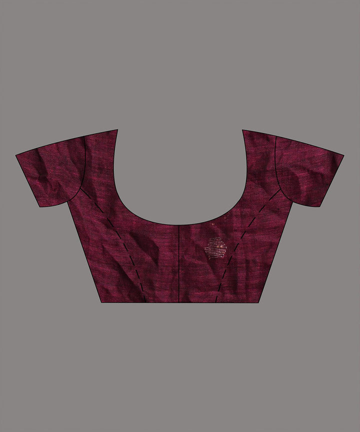 Magenta handloom bengal linen saree
