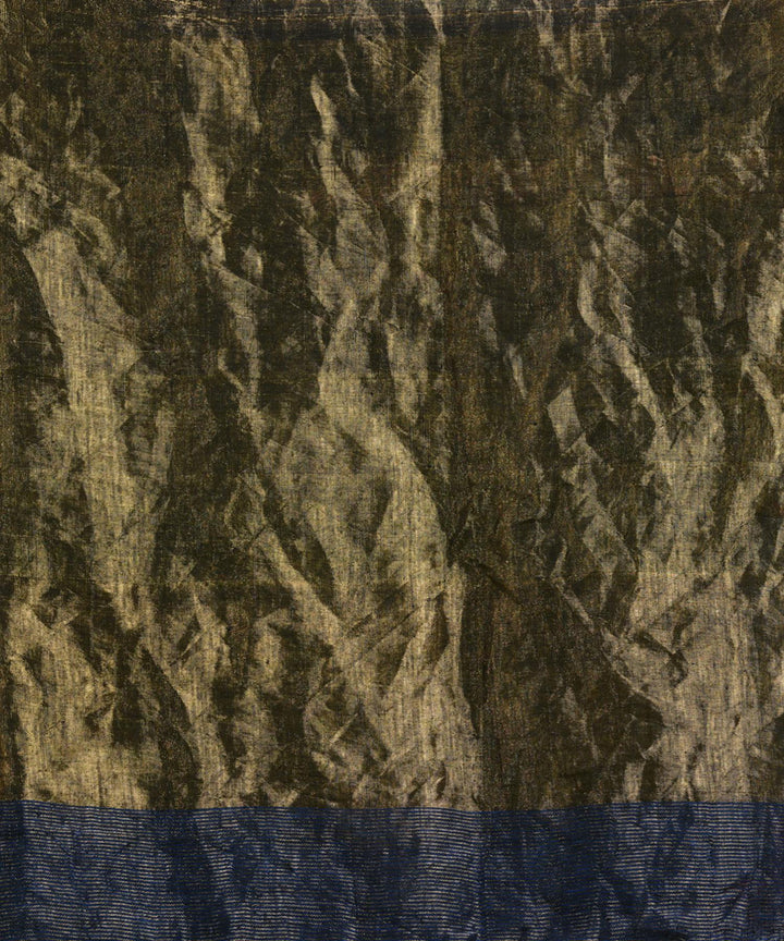 Deep blue handloom bengal linen saree
